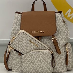 Michael Kors full sized backpack/wallet bundle